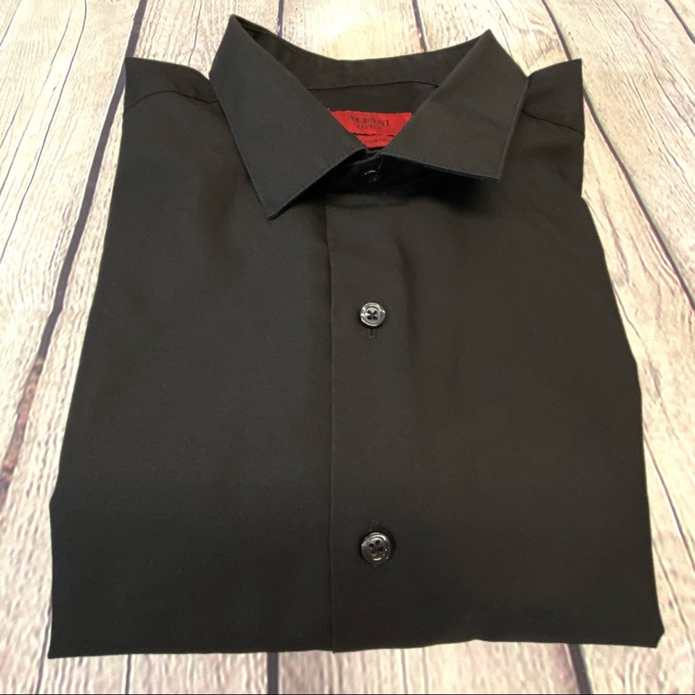 ALFANI-Longsleeve Black Dress Shirt